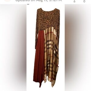 Leopard and Plaid Maxi Dress